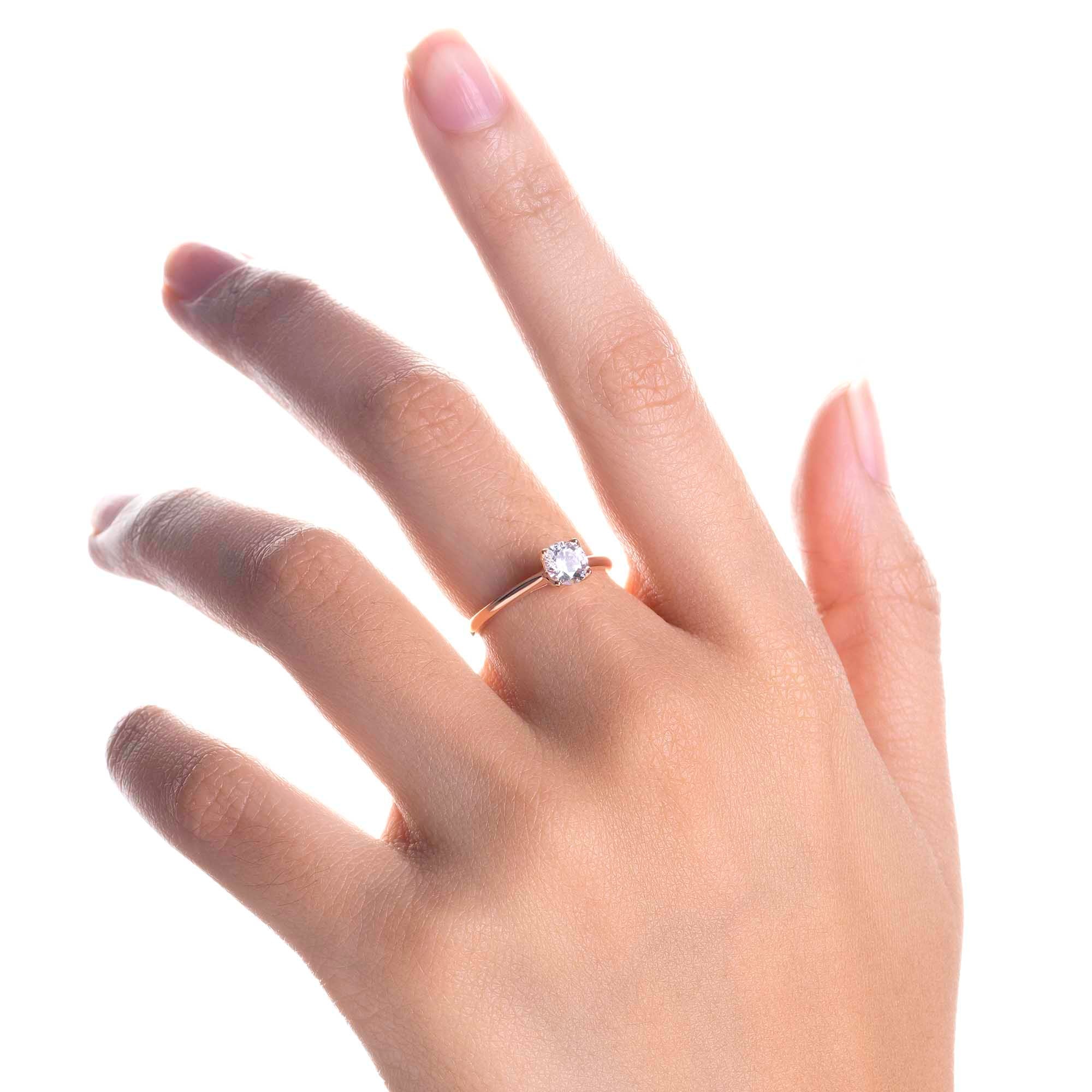 Cincin Emas 8K - Grace Solitaire Gold Ring - Evelina Collection - Juene Jewelry - Juene Jewelry