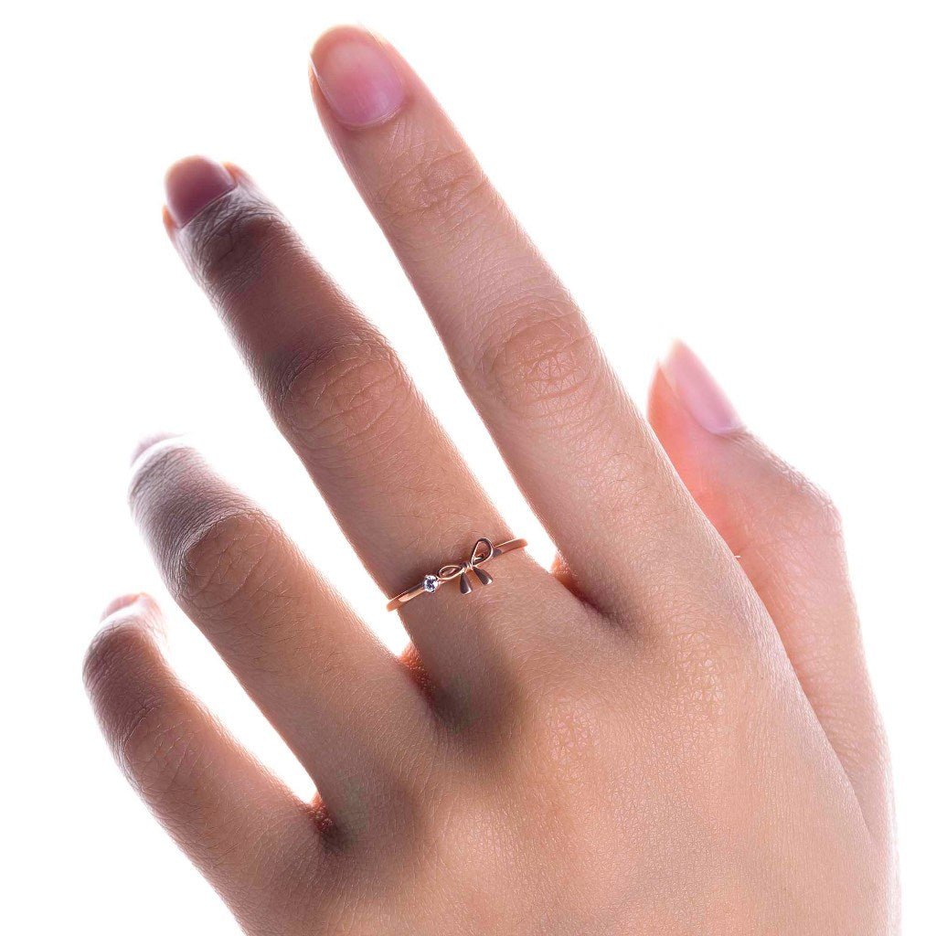 Cincin Emas 8k - Hana Gold Ring - Evelina Collection - Juene Jewelry - Juene Jewelry