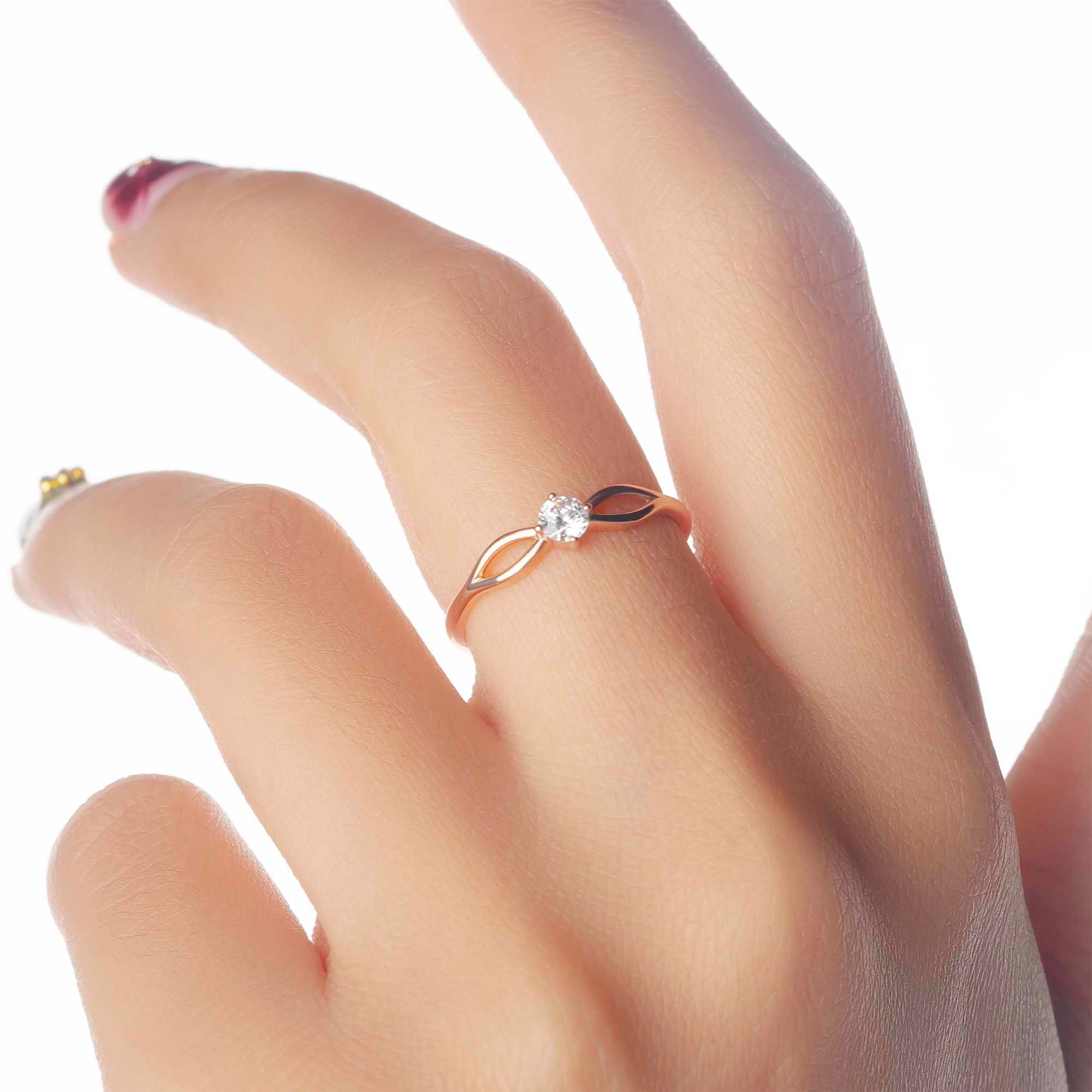 Cincin Emas 8k - Mira Gold Ring - tally Collection - Juene Jewelry - Juene Jewelry