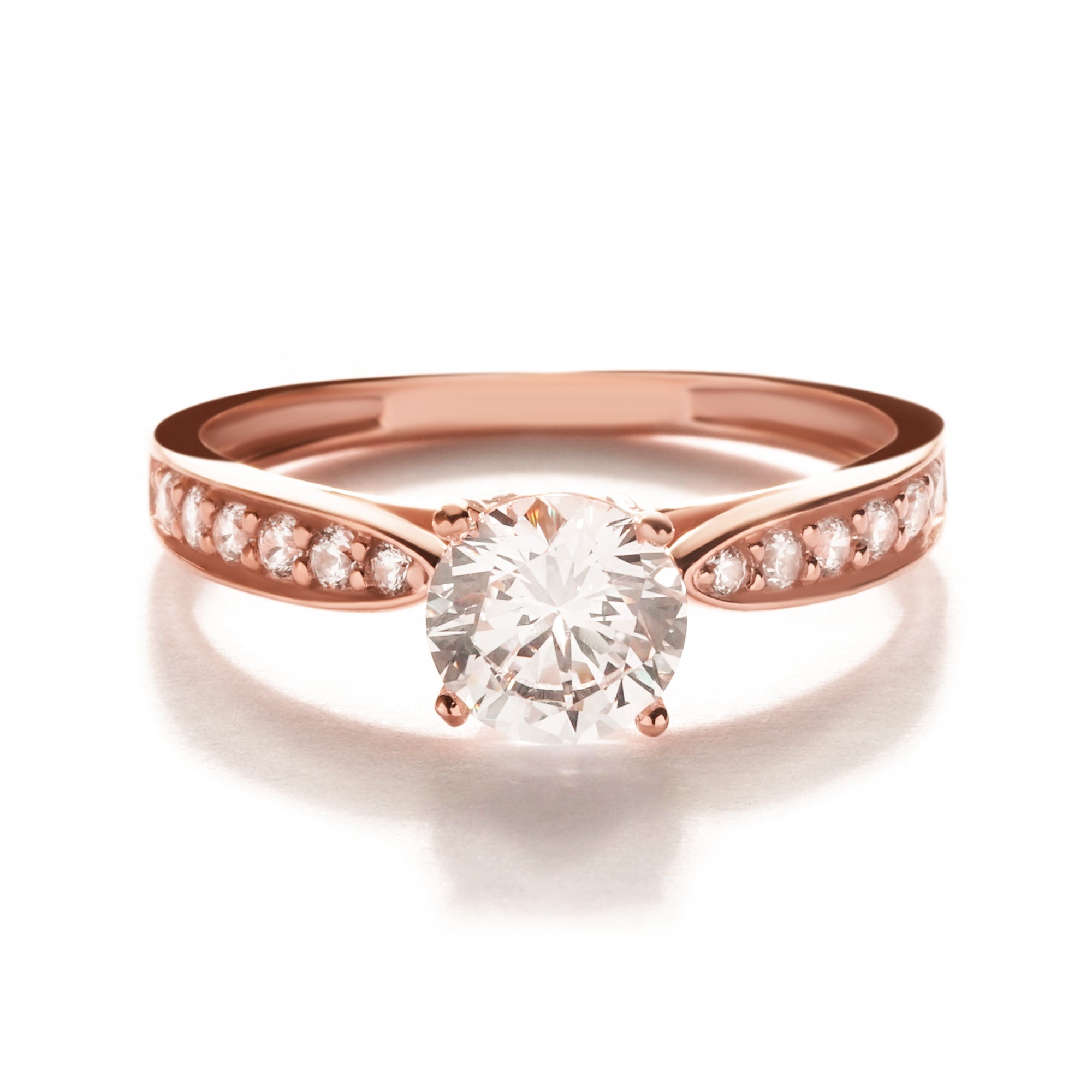 Cincin Emas 8K - Serena Solitaire Gold Ring - Evelina Collection - Juene Jewelry - Juene Jewelry