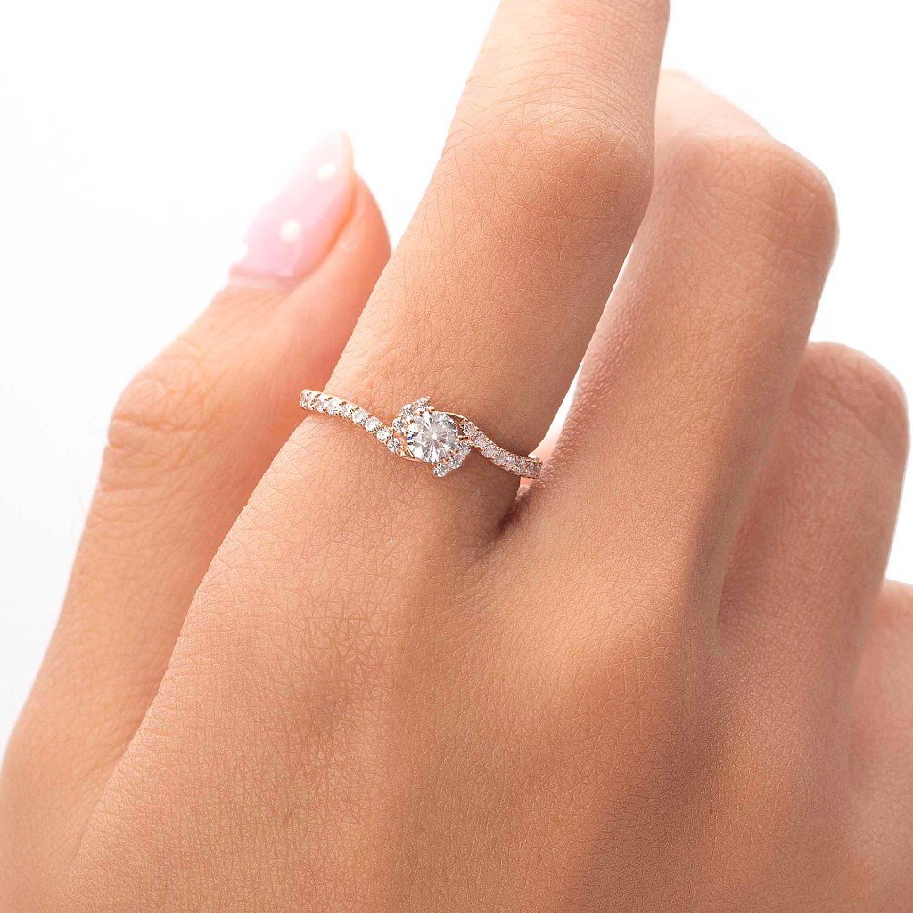 Cincin Serut Emas 7k - Cyara Gold Ring - Avelia Collection - Juene Jewelry - Juene