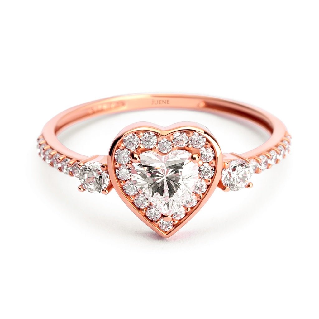 Cincin Serut Emas 7k - Heart Gold Ring - Avelia Collection - Juene Jewelry - Juene