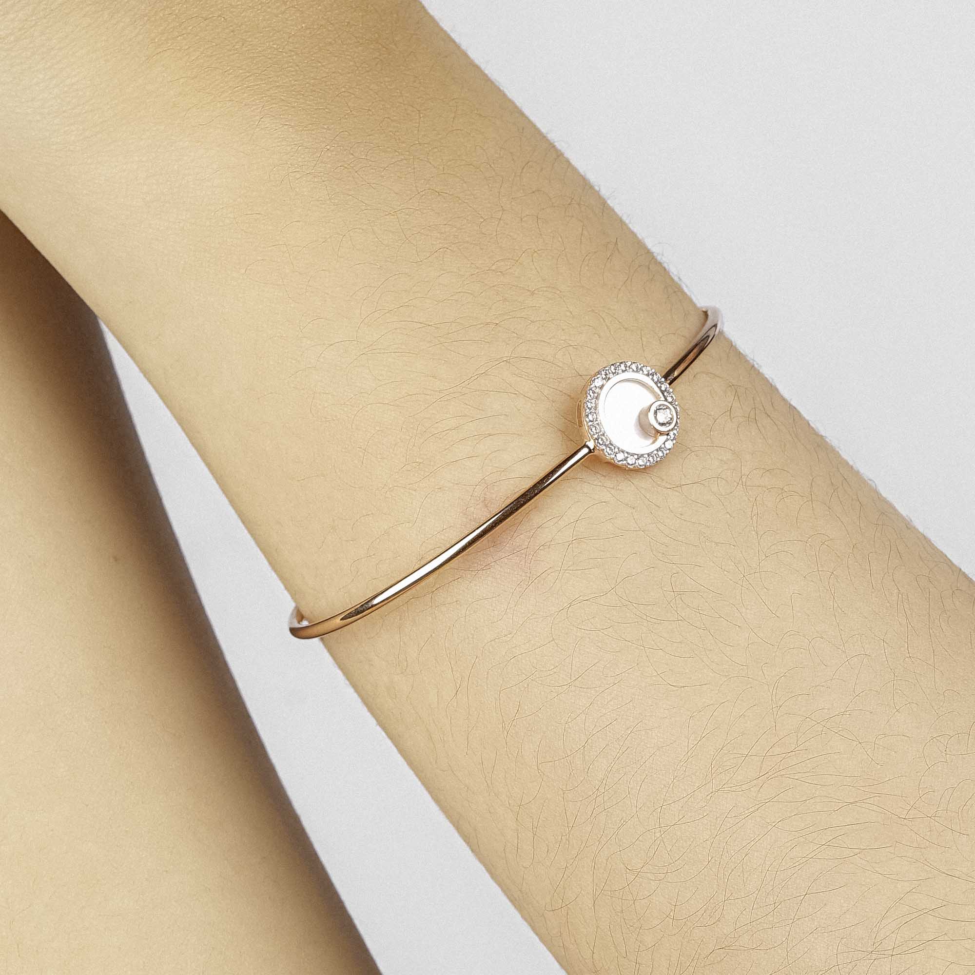 Gelang Emas 7k - Alina Gold Bangle - Mother of Pearl Collection - Juene Jewelry - Juene