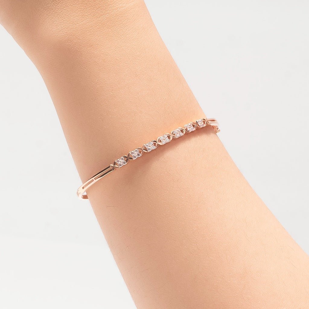 Gelang Emas 7k - Ayna Gold Bangle - Luxxe 03 Collection - Juene Jewelry - Juene