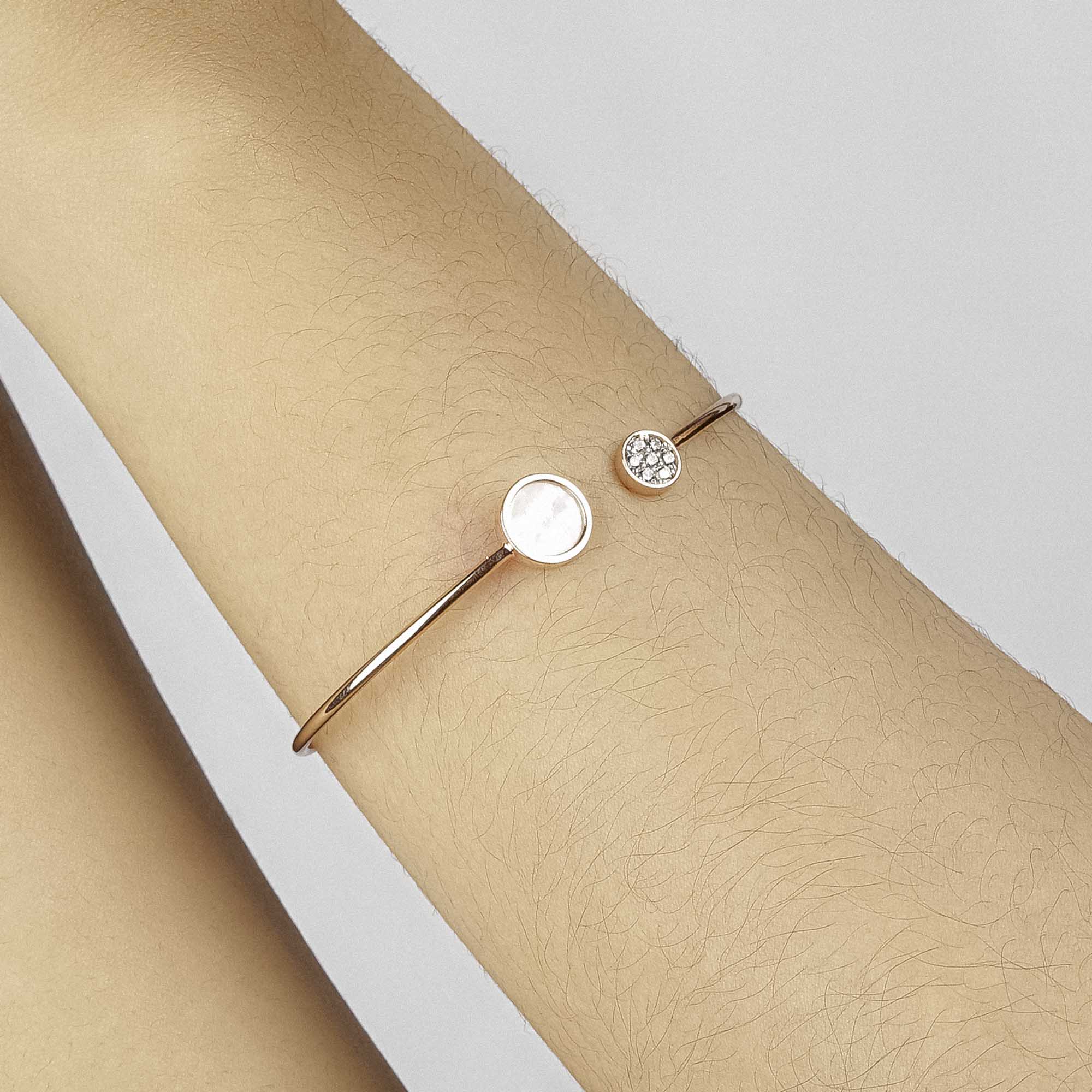 Gelang Emas 7k - Beau Gold Bangle - Mother of Pearl Collection - Juene Jewelry - Juene
