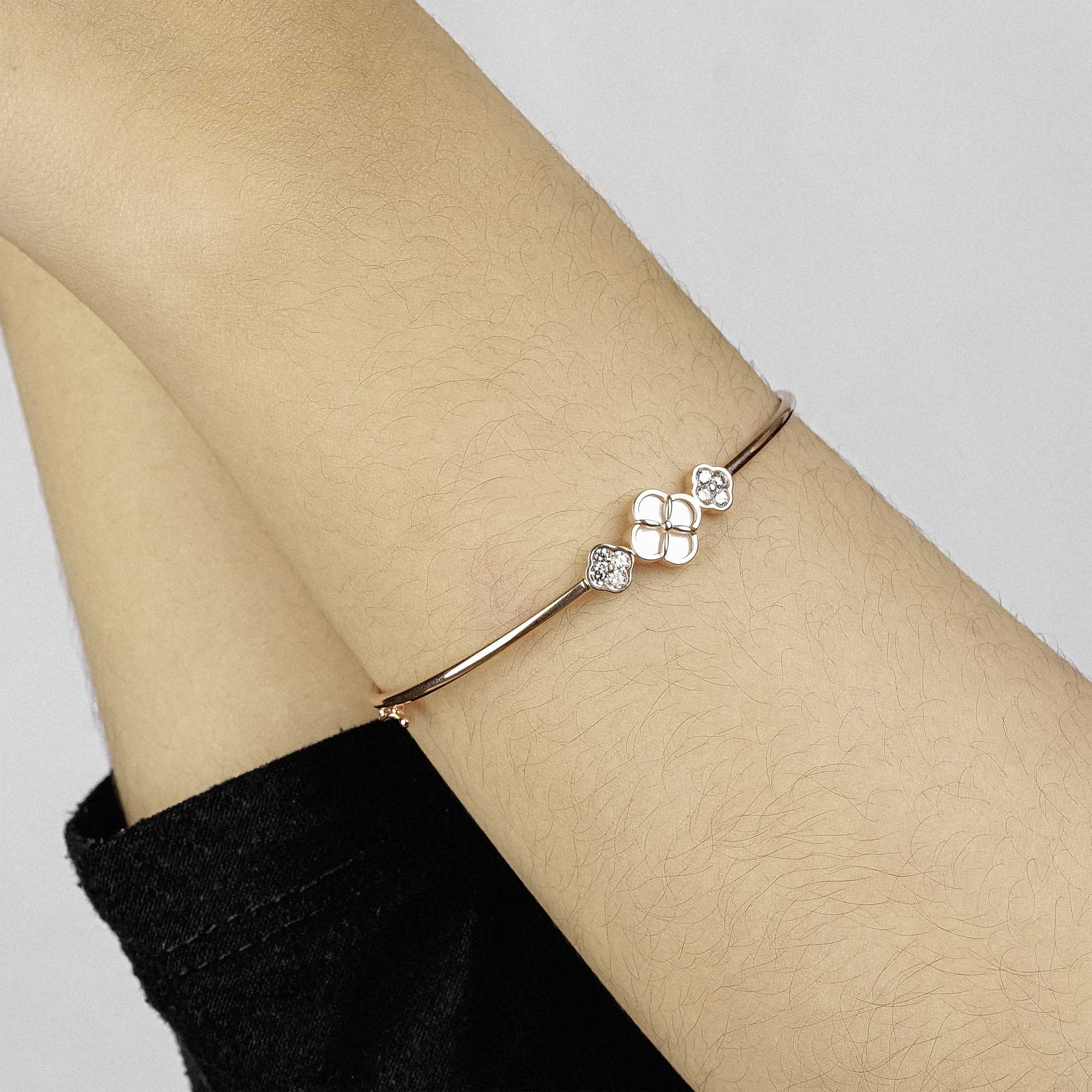 Gelang Emas 7k - Calla Gold Bangle - Mother of Pearl Collection - Juene Jewelry - Juene