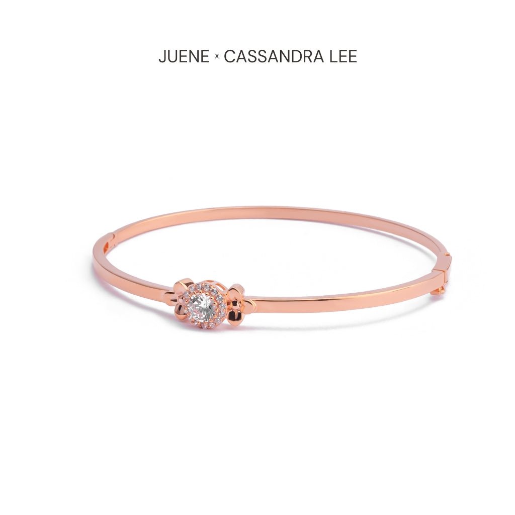 Gelang Emas 7k - Dawn Gold Bangle - With Love Collection - Cassandra Lee x Juene Jewelry - Juene
