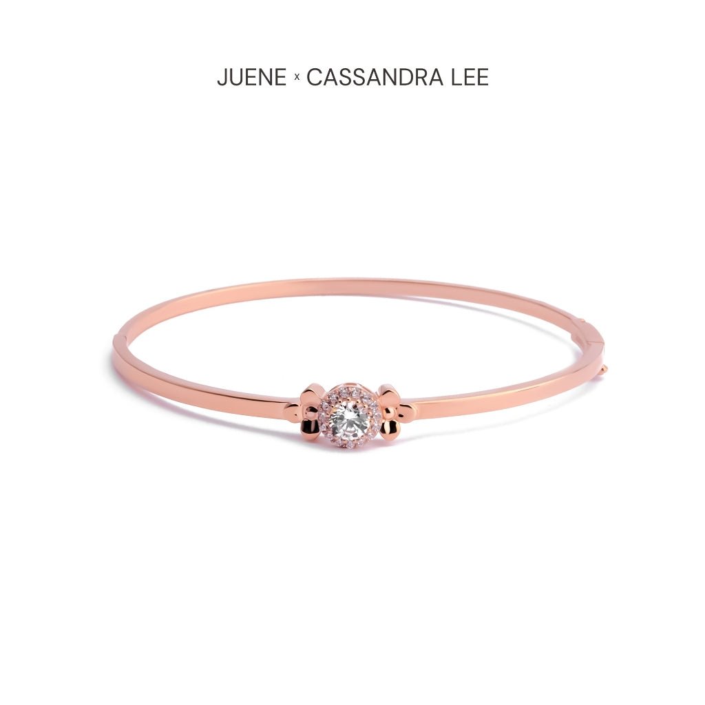 Gelang Emas 7k - Dawn Gold Bangle - With Love Collection - Cassandra Lee x Juene Jewelry - Juene