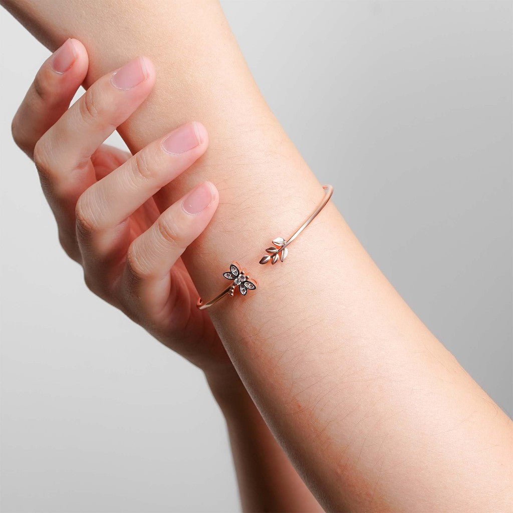 Gelang Emas 7k - Dragonfly Gold Bangle - Garden Collection - Juene Jewelry - Juene