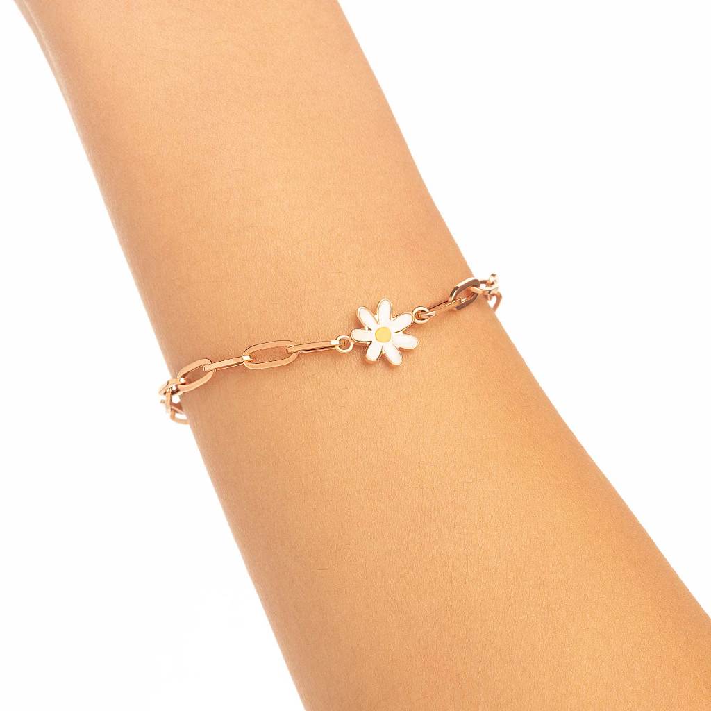 Gelang Emas 7k - Flo Daisy Gold Bracelet - Alaina Collection - Juene Jewelry - Juene