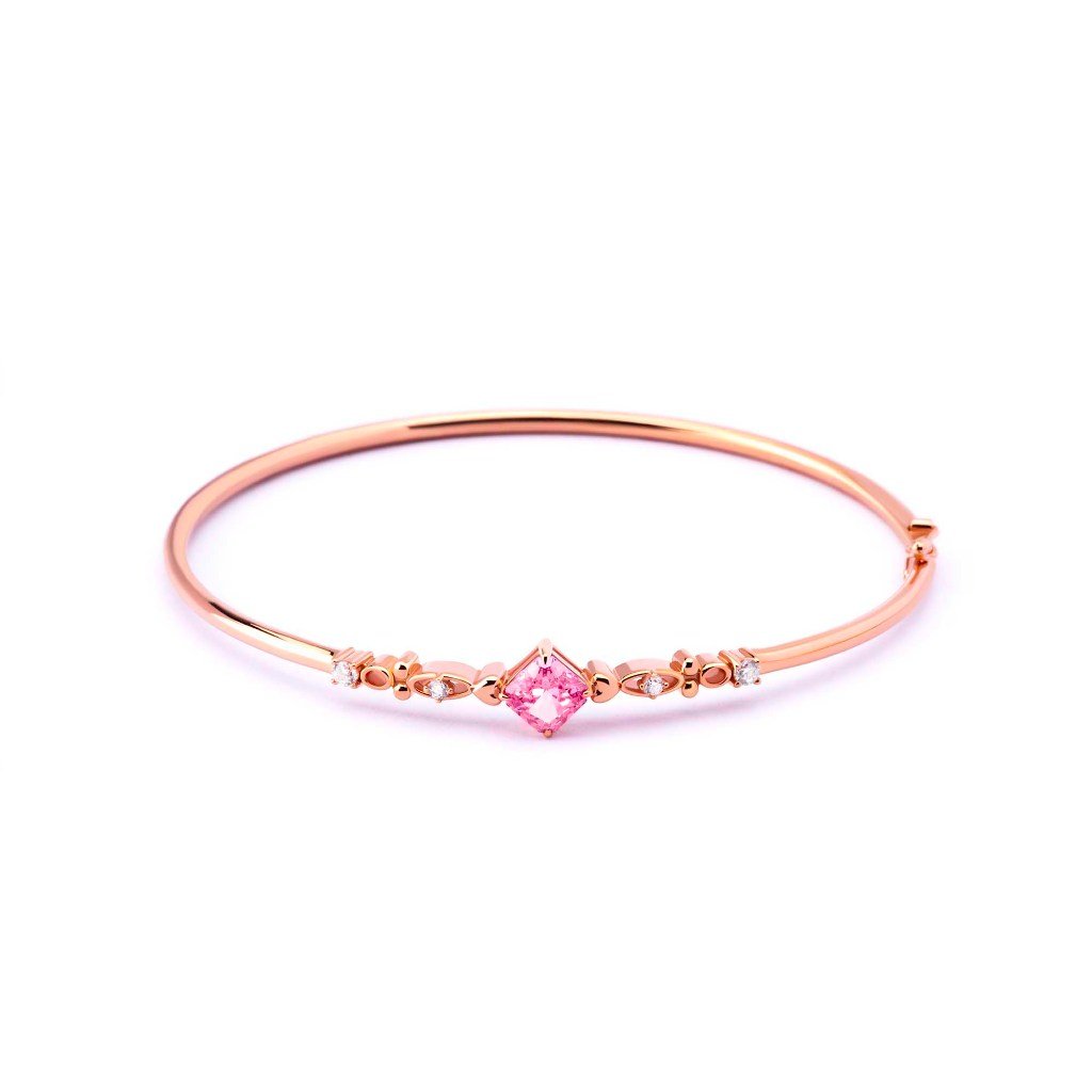 Gelang Emas 7k - Rosabel Gold Bangle - Pinky Crush Collection - Juene Jewelry - Juene