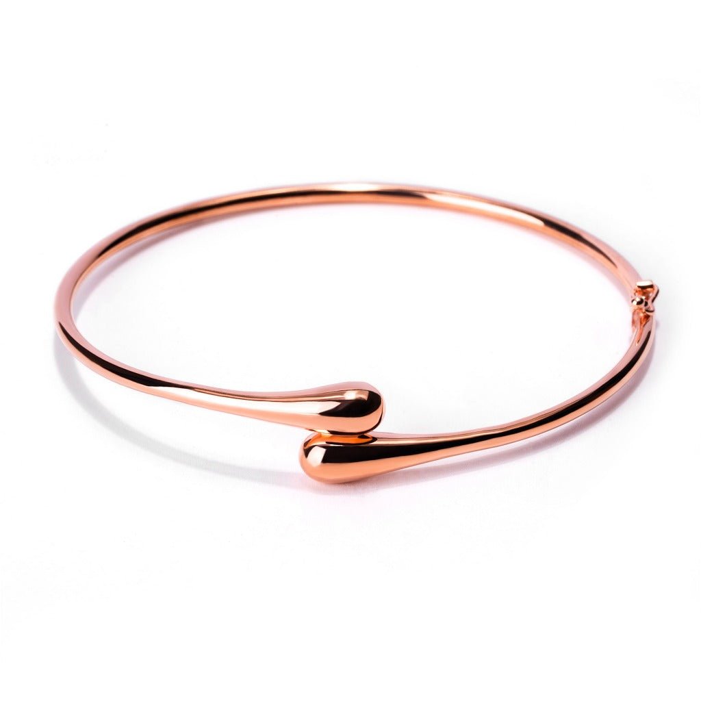 Gelang Emas 8K - Teardrop Gold Bangle 01 - Viviene Collection - Juene Jewelry - Juene