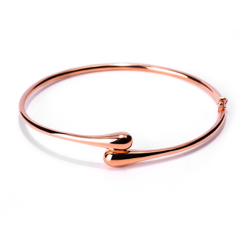 Gelang Emas 8K - Teardrop Gold Bangle 01 - Viviene Collection - Juene Jewelry - Juene