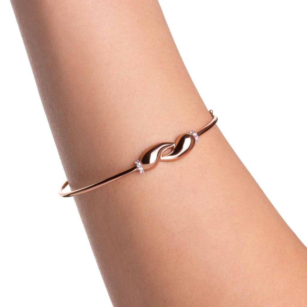 Gelang Emas 8K - Teardrop Gold Bangle 02 - Viviene Collection - Juene Jewelry - Juene