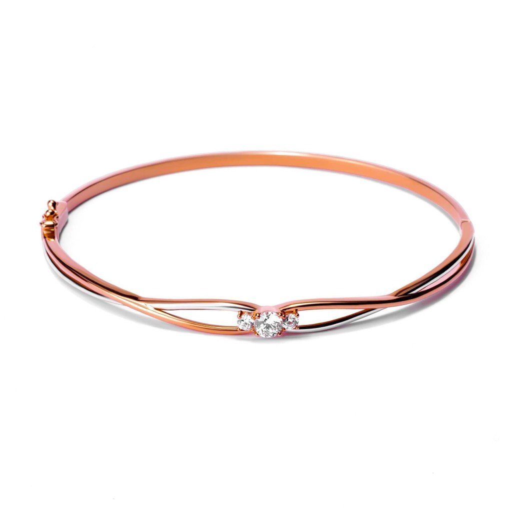Gelang Emas 8K - Valen Gold Bangle - Flux Collection - Juene Jewelry - Juene Jewelry