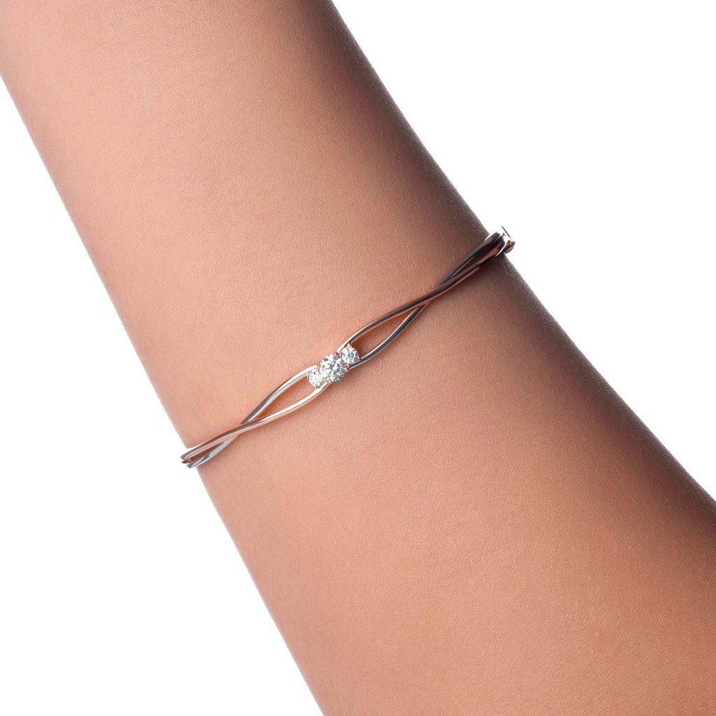 Gelang Emas 8K - Valen Gold Bangle - Flux Collection - Juene Jewelry - Juene Jewelry