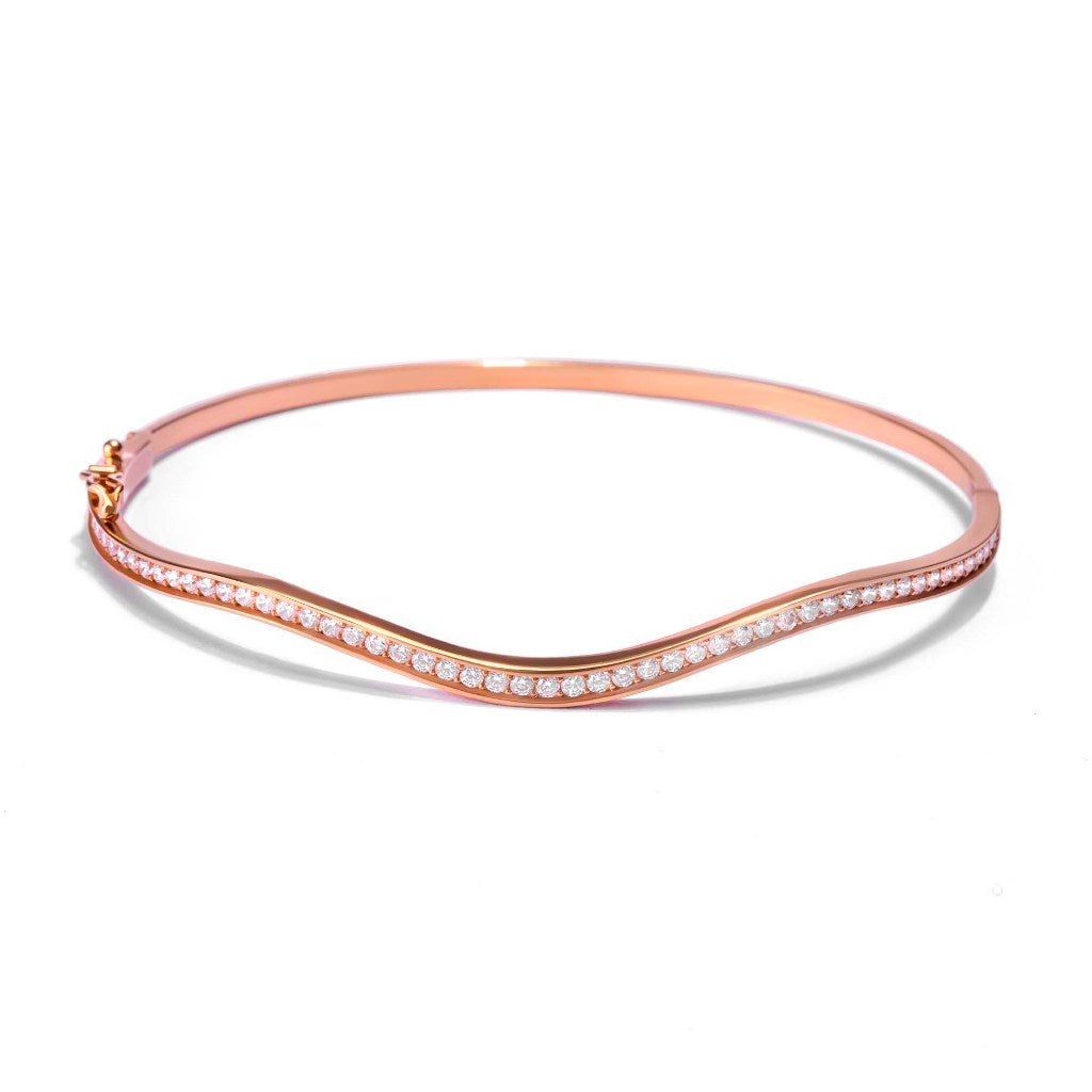 Gelang Emas 8K - Wave Gold Bangle - Brianeta Collection - Juene Jewelry - Juene