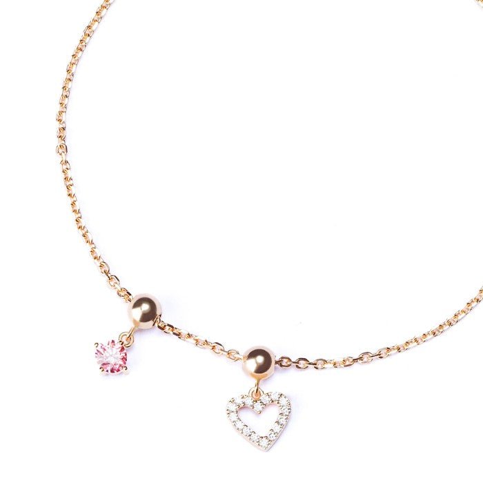 Gelang Serut Emas 7k - Blushing Heart Gold Bracelet - The Shades Collection - Juene Jewelry - Juene