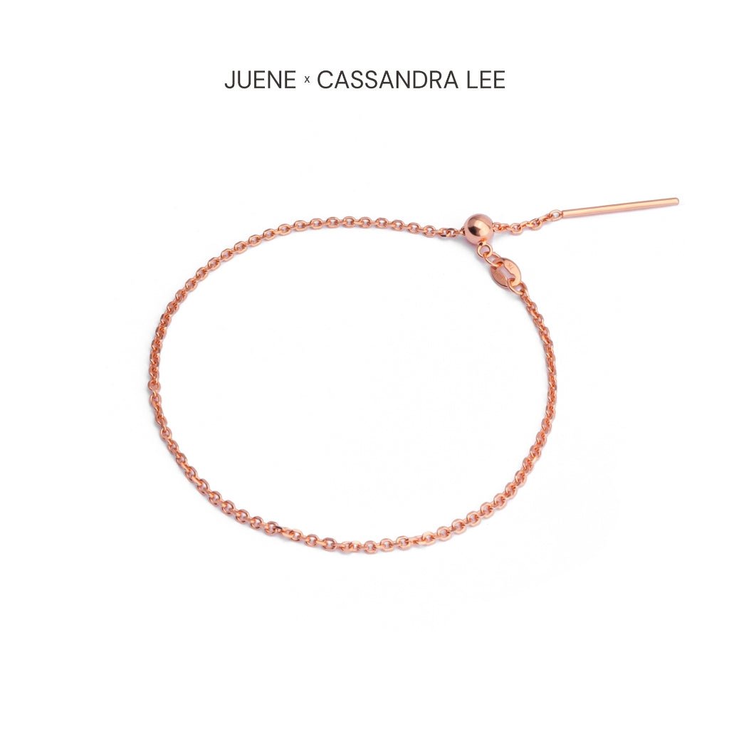 Gelang Serut Emas 7k - Chain Gold Bracelet - With Love Collection - Cassandra Lee x Juene Jewelry - Juene