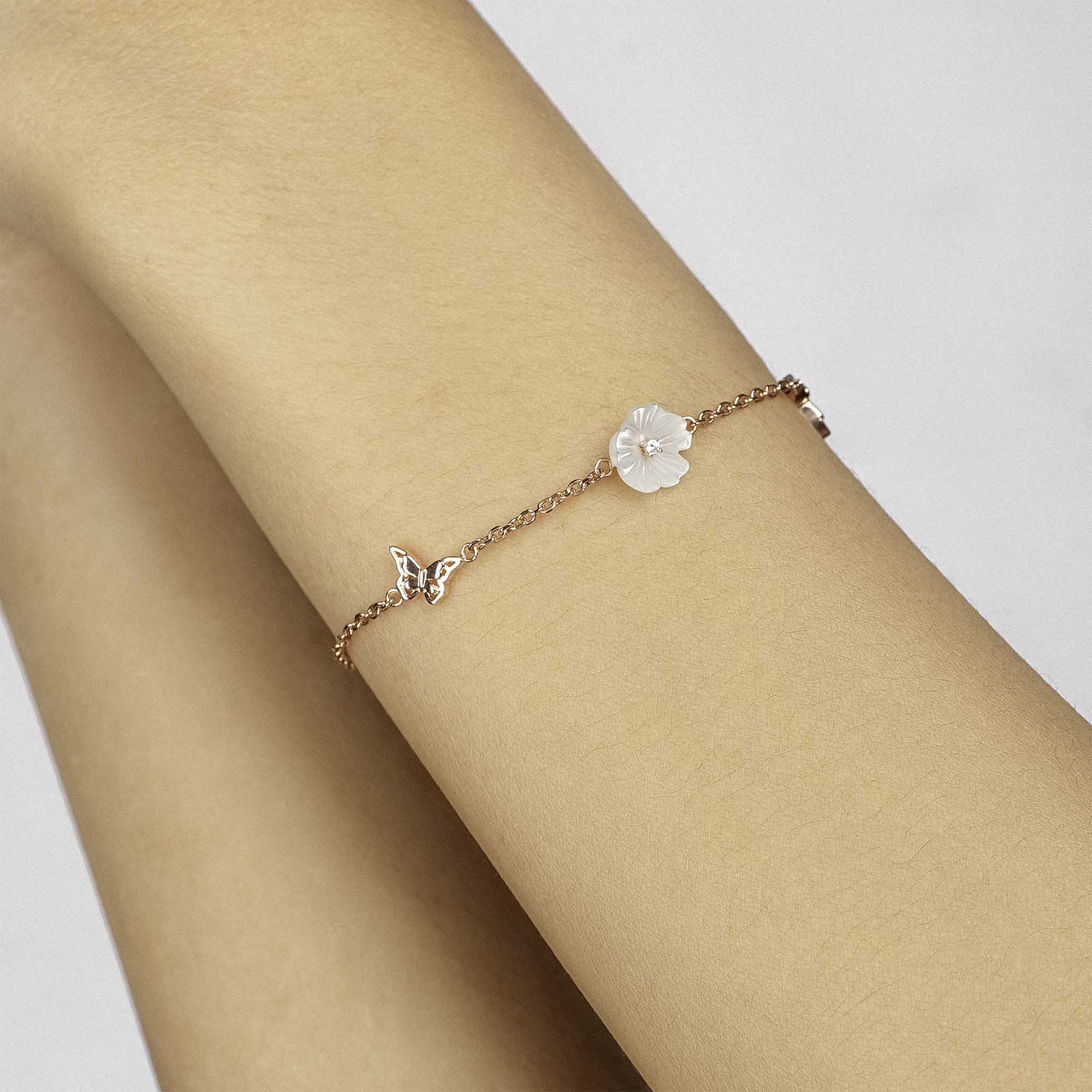 Gelang Serut Emas 7k - Maisy Gold Bracelet - Mother of Pearl Collection - Juene Jewelry - Juene