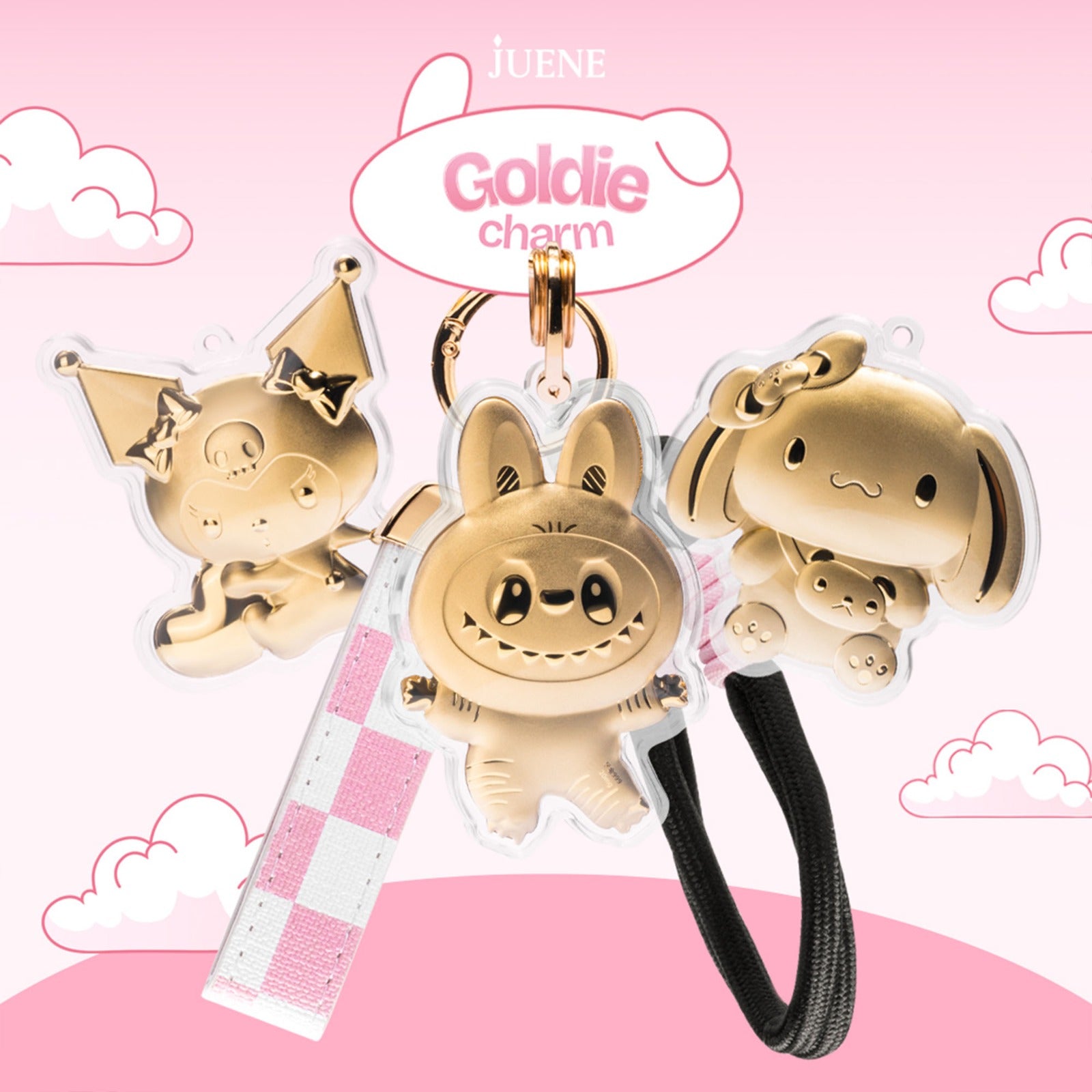 Goldie Charm - Real Gold Bag Charm / Phone Holder - Gantungan Tas - Gantungan HP Emas - Juene Jewelry - Juene