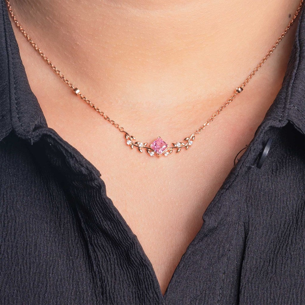 Kalung Serut Emas 7k - Rosevina Gold Necklace - Pinky Crush Collection - Juene Jewelry