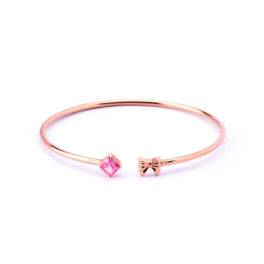Gelang Emas 7k - Bowish Gold Bangle - Pinky Crush Collection - Juene Jewelry