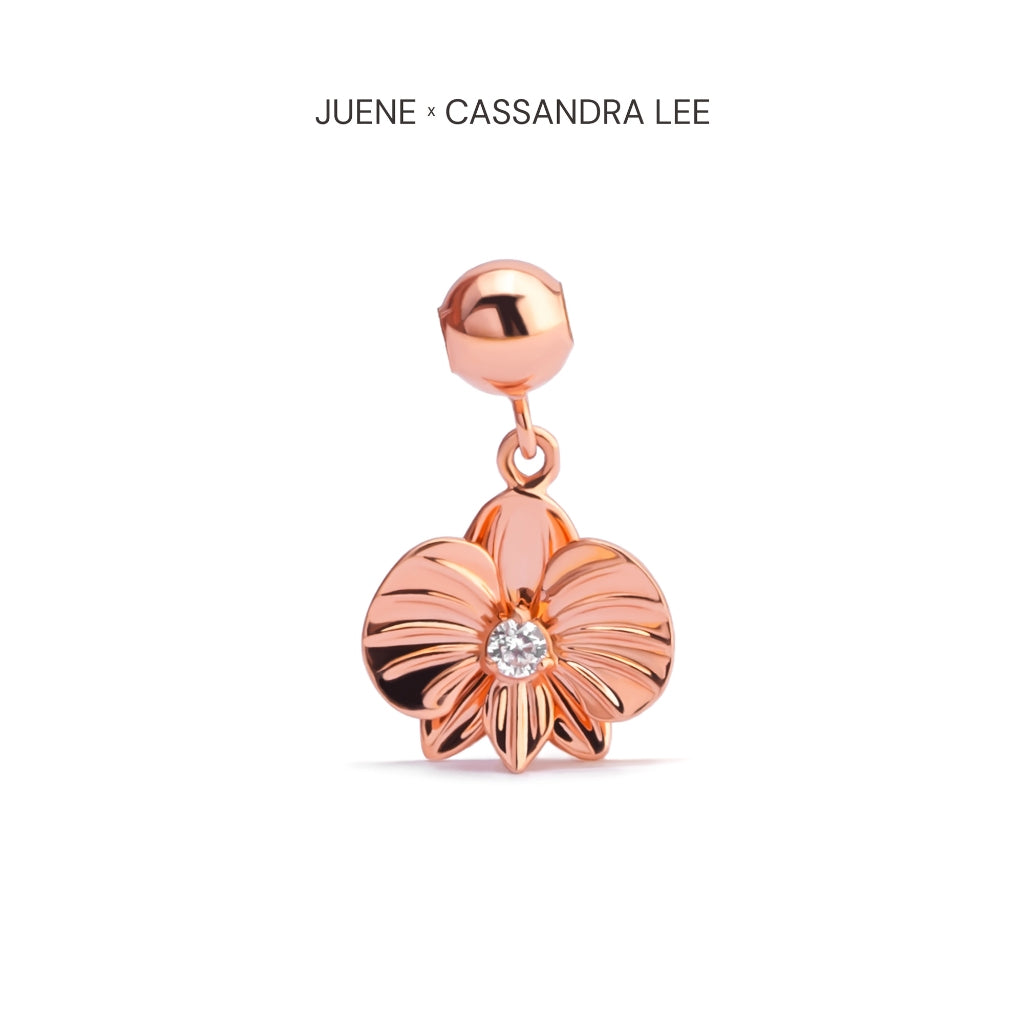 Liontin Emas 7k - Orchid Gold Charm - With Love Collection - Cassandra Lee x Juene Jewelry