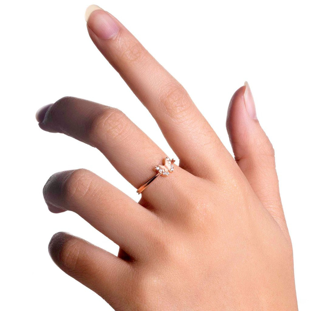 Cincin Emas 8K - Elaine  Gold Ring - Carta Collection - Juene Jewelry
