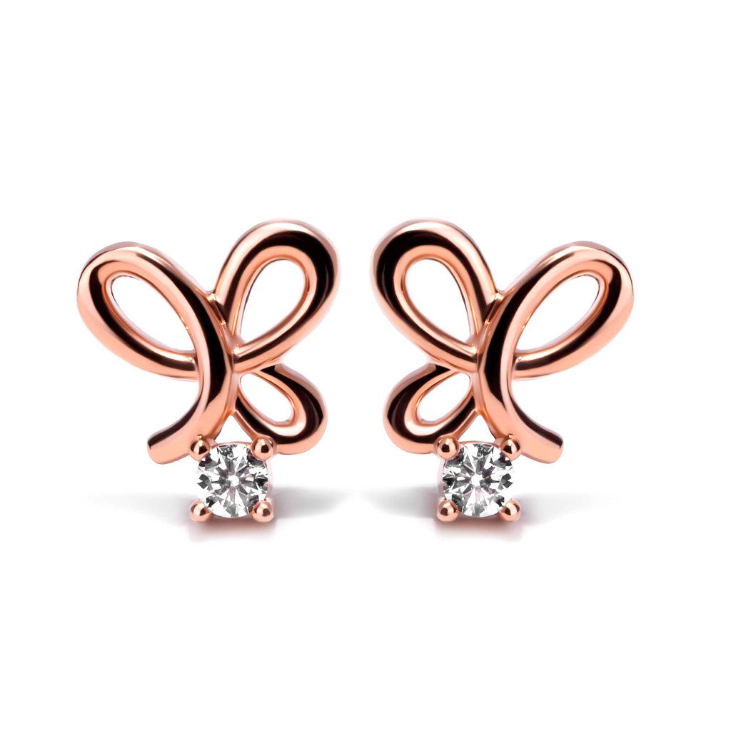 Anting Stud Emas 8K - Yara Gold Earring - Veya Collection - Juene Jewelry