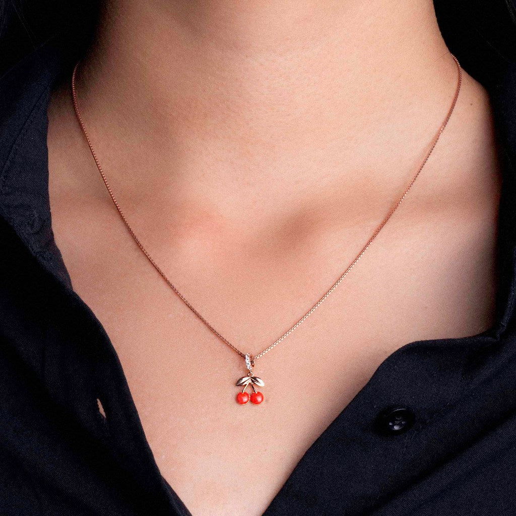 Liontin Emas 8k - Cherry Gold Charm - Fiora Collection - Juene Jewelry