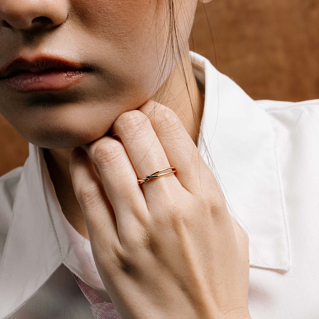 Cincin Emas 8K - Clara  Gold Ring - Maddie Collection - Juene Jewelry