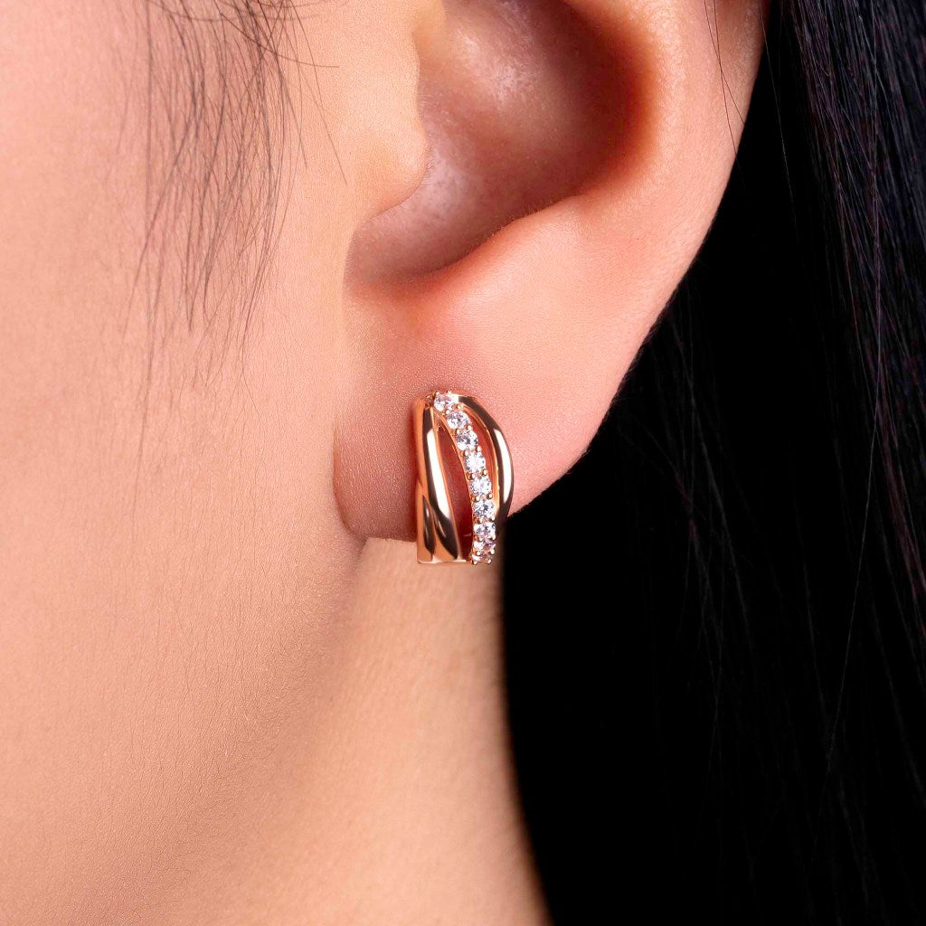 Anting Hoops Emas 8K - Nesya Gold Earring - Savara Collection - Juene Jewelry