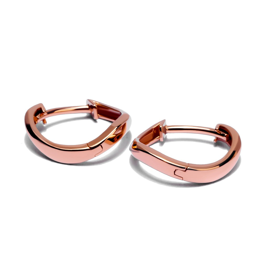 Anting Hoops Emas 7k - Curvey Gold Earring - Luxxe 03 Collection - Juene Jewelry