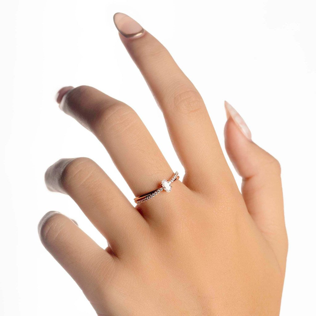 Cincin Emas 8k - Shafa Gold Ring - Tally Collection - Juene Jewelry