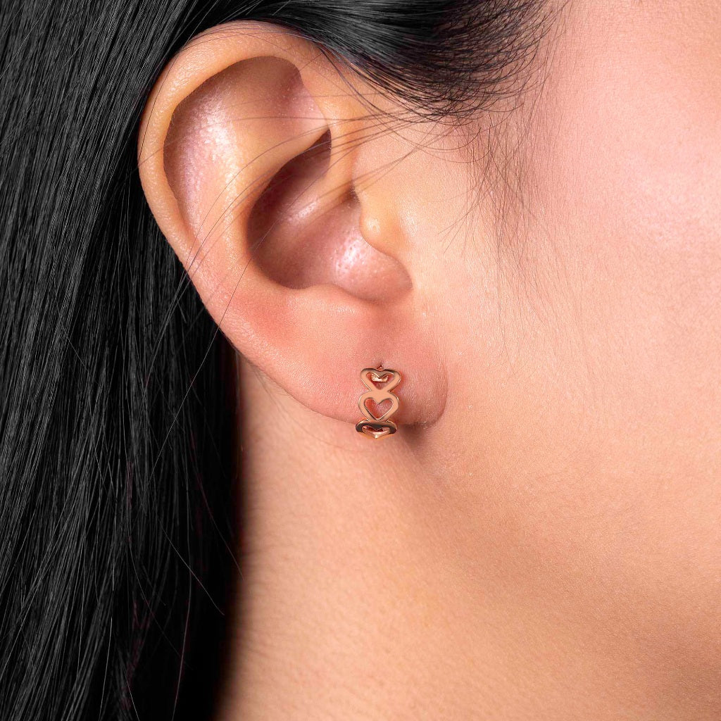 Anting Hoops Emas 8k - Keira Gold Earring - Brianeta Collection - Juene Jewelry