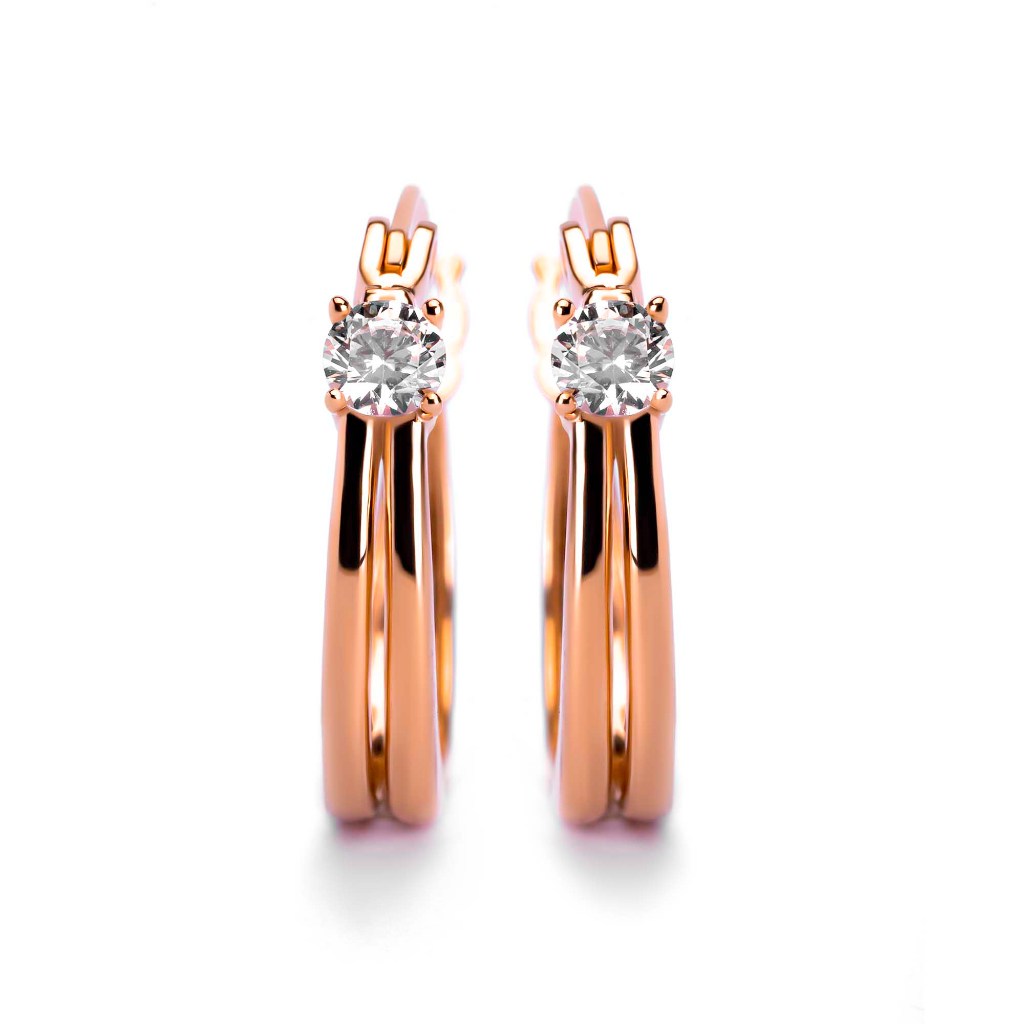 Anting Hoops Emas 8k - Gisa Gold Earring - Tally Collection - Juene Jewelry