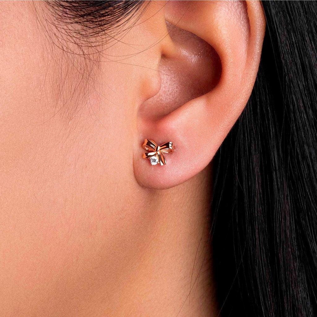 Anting Stud Emas 8k - Rane Gold Earring - Tally Collection - Juene Jewelry