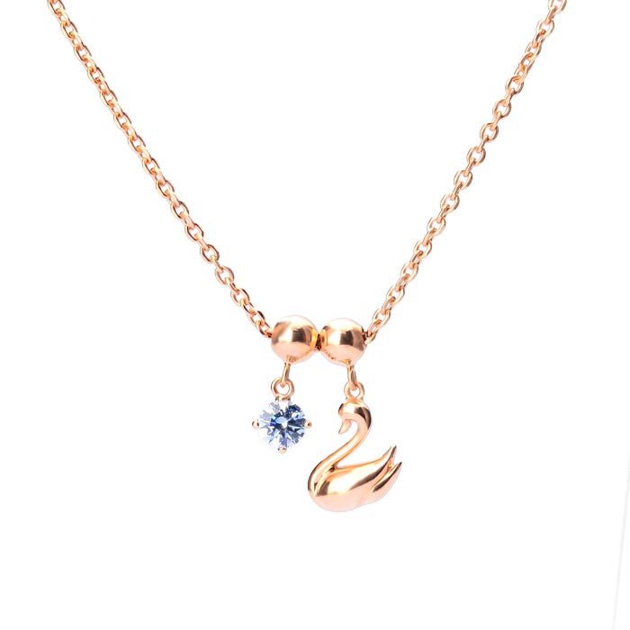 Kalung Rantai Emas 7k - Aqua Swan Gold Necklace - The Shades Collection - Juene Jewelry - Juene