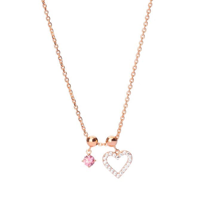 Kalung Rantai Emas 7k - Blushing Heart Gold Necklace - The Shades Collection - Juene Jewelry - Juene