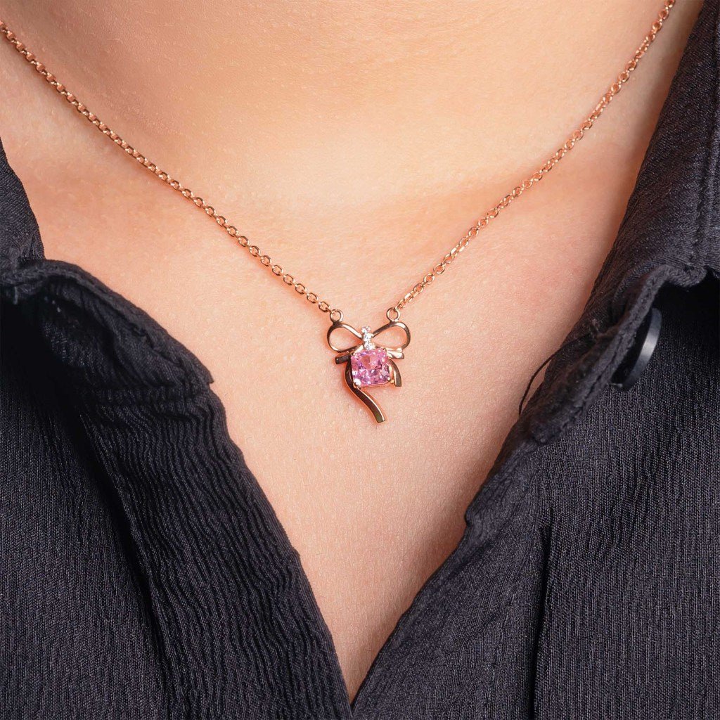 Kalung Serut Emas 7k - Coquette Gold Necklace - Pinky Crush Collection - Juene Jewelry - Juene