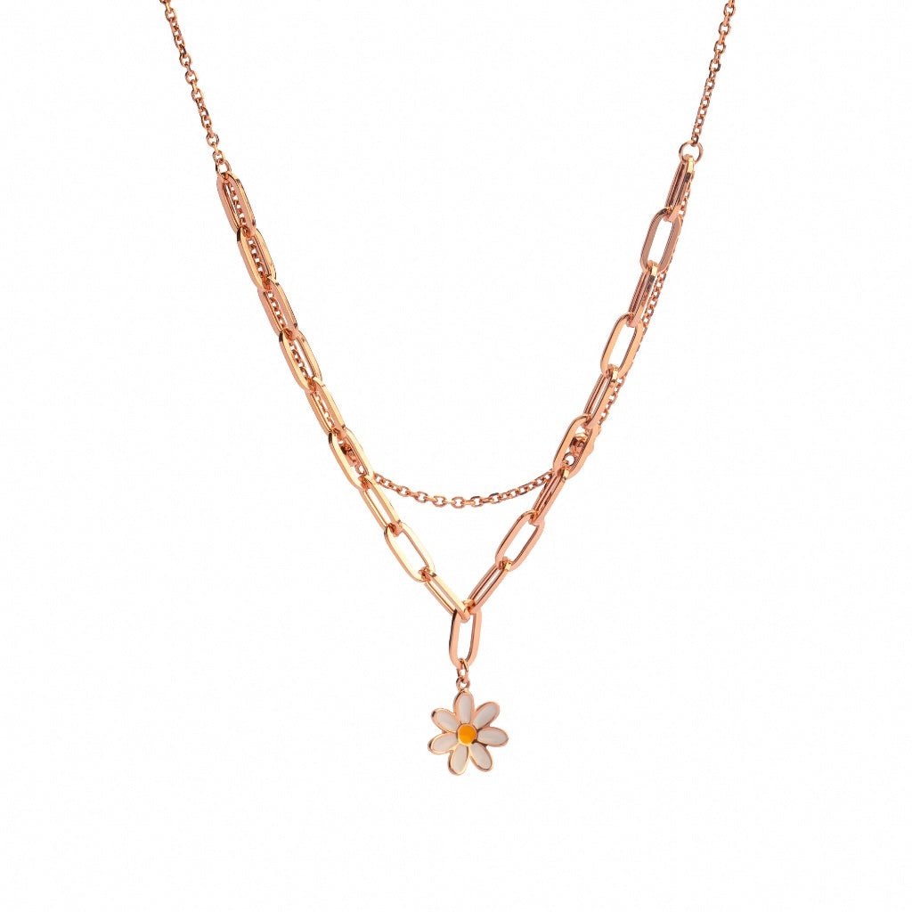 Kalung Serut Emas 7k - Flo Daisy Gold Necklace - Alaina Collection - Juene Jewelry - Juene