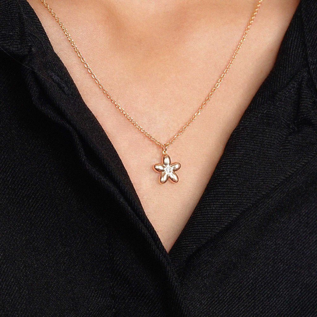 Kalung Serut Emas 7k - Florka Gold Necklace - Luxia Collection - Juene Jewelry - Juene