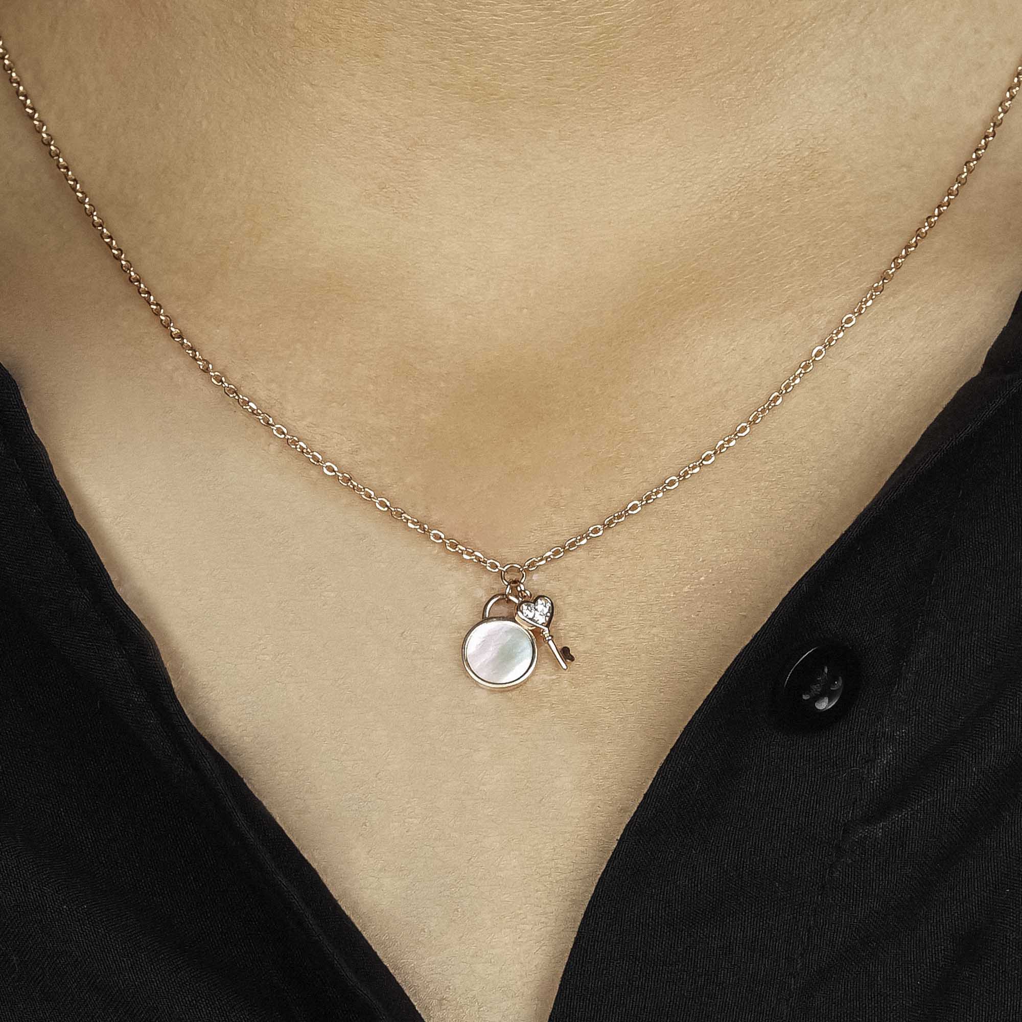 Kalung Serut Emas 7k - Key Pearl Gold Necklace - Mother of Pearl Collection - Juene Jewelry - Juene