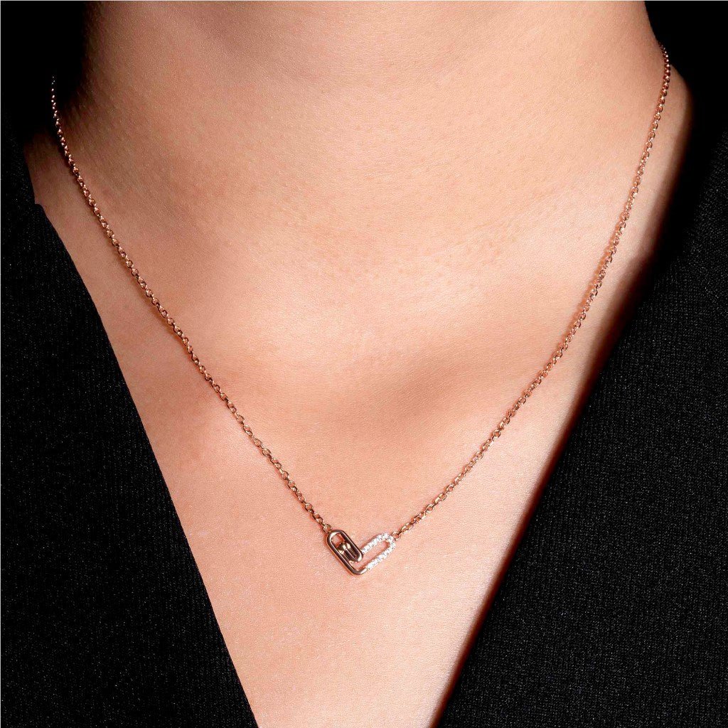 Kalung Serut Emas 8K - Love Link Gold Necklace - Veya Collection - Juene Jewelry - Juene