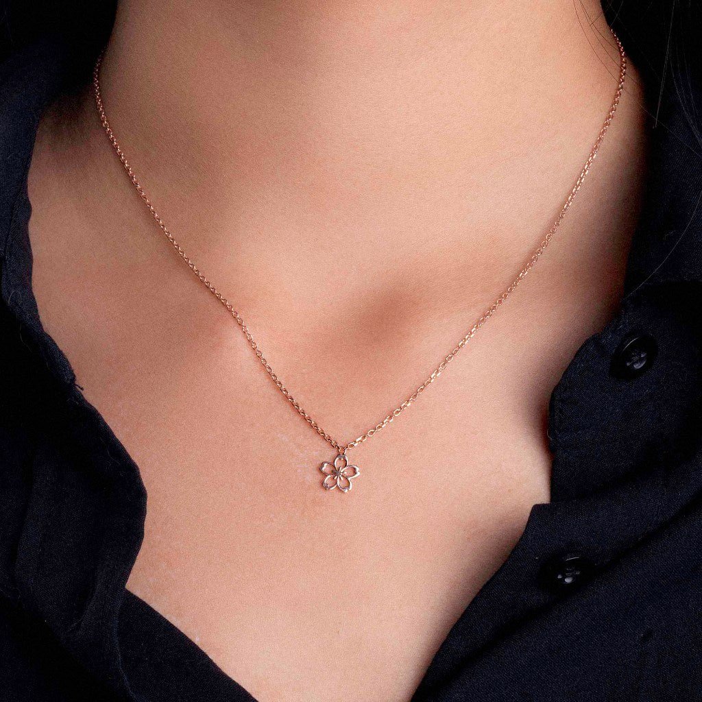 Kalung Serut Emas 8k - Mila Gold Necklace - Fiora Collection - Juene Jewelry - Juene Jewelry