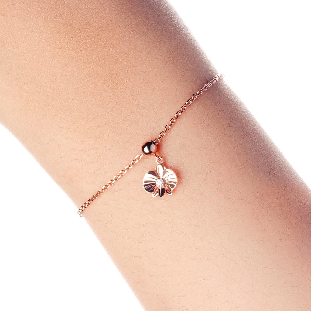 Liontin Emas 7k - Orchid Gold Charm - With Love Collection - Cassandra Lee x Juene Jewelry - Juene