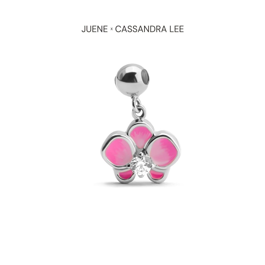 Liontin Emas 7k - Pink Orchid Gold Charm - With Love Collection - Cassandra Lee x Juene Jewelry - Juene