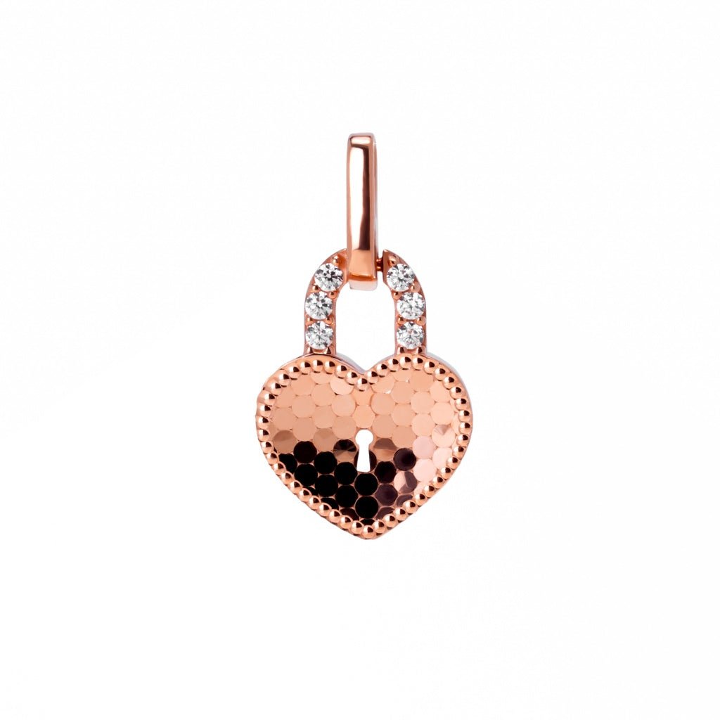 Liontin Emas 8K - Heart Lock Gold Pendant - Fiora Collection - Juene Jewelry - Juene Jewelry
