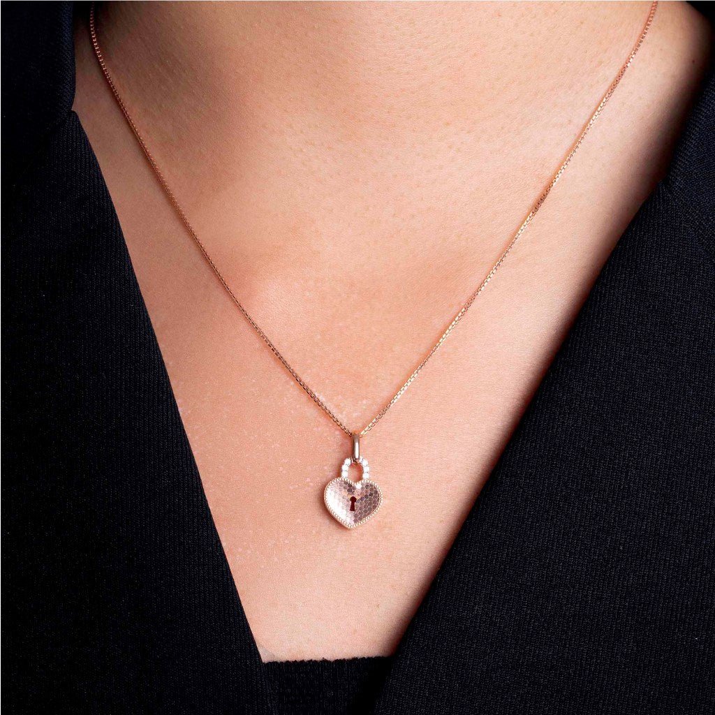 Liontin Emas 8k - Lock Gold Pendant - Evelina Collection - Juene Jewelry - Juene Jewelry